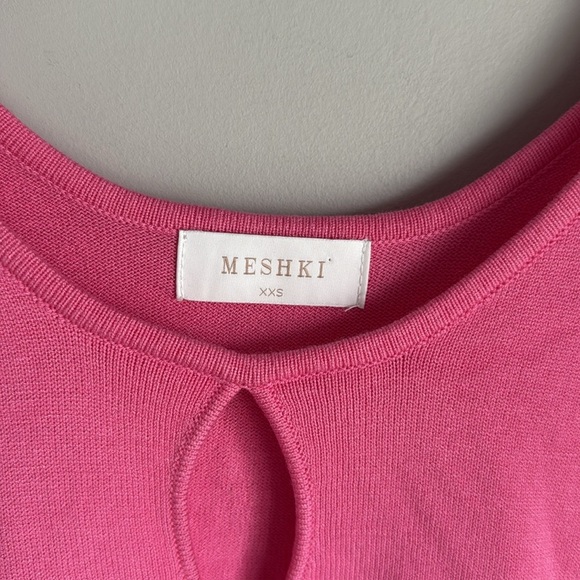 NEW Meshki Birdie Long Sleeve Knit Mini Dress in Bubblegum XXS - Picture 5 of 14